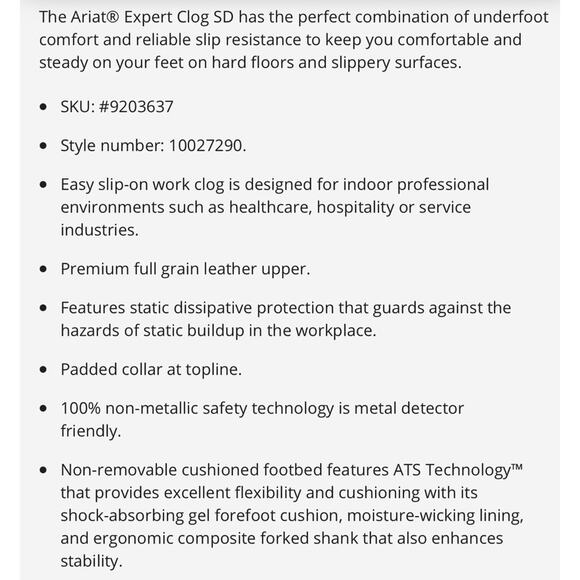 Ariat Black Leather Professional Slip On Work Clogs Shoes composite toe womens 6 - Picture 12 of 16